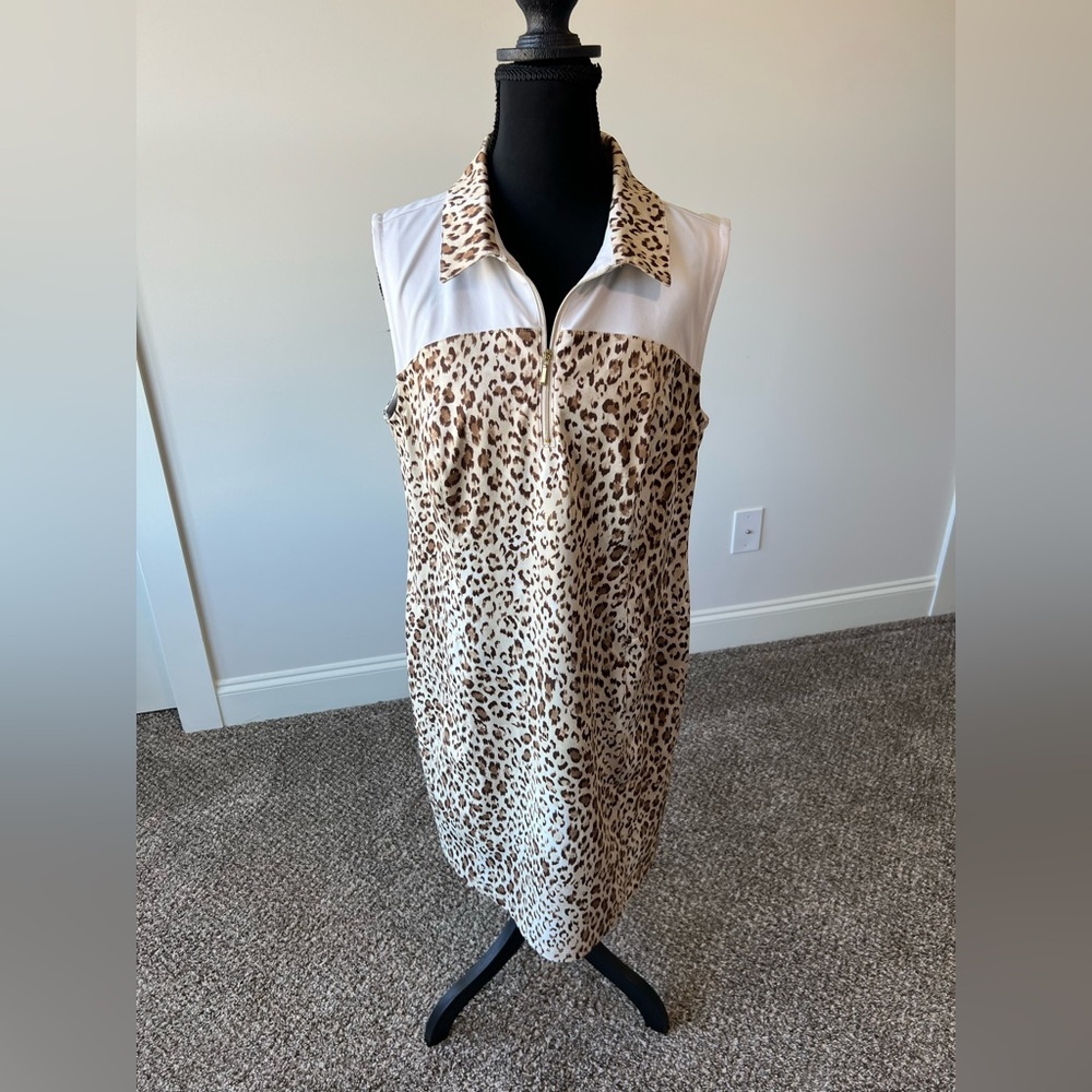 Zenergy Golf By Chico’s Size 1 (M) Athletic Stretch Dress Animal Print Pockets
